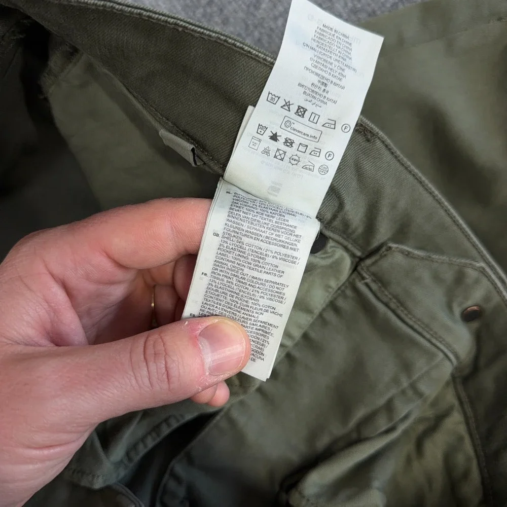 G-Star RAW D-Staq Jeans Mens 40x36 Dark Shamrock Olive Green 5 Pocket Skinny Fit